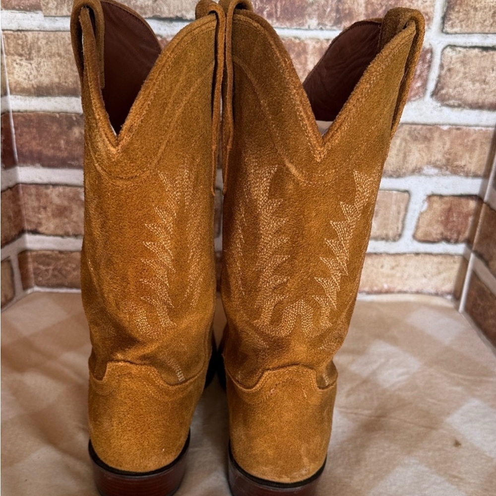 Tecovas Jodie Suede Sienna Western Heeled Boots - Picture 2 of 8
